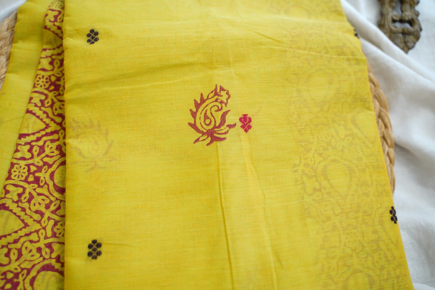 Block Printed Chettinad Cotton Saree PC17625