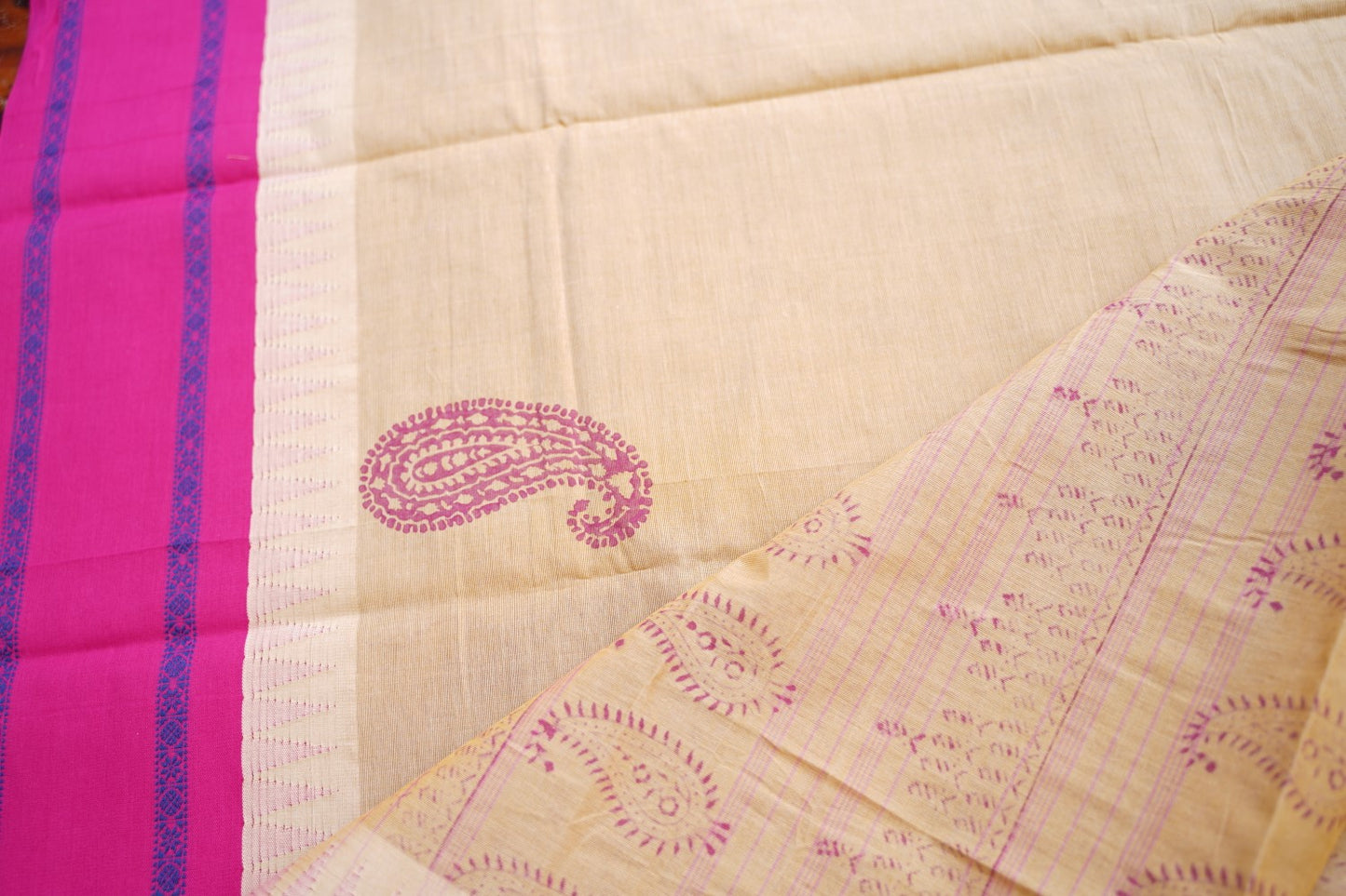 Block Printed Chettinad Cotton Saree PC17620