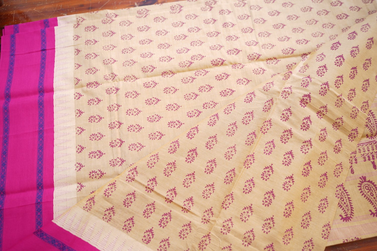 Block Printed Chettinad Cotton Saree PC17620