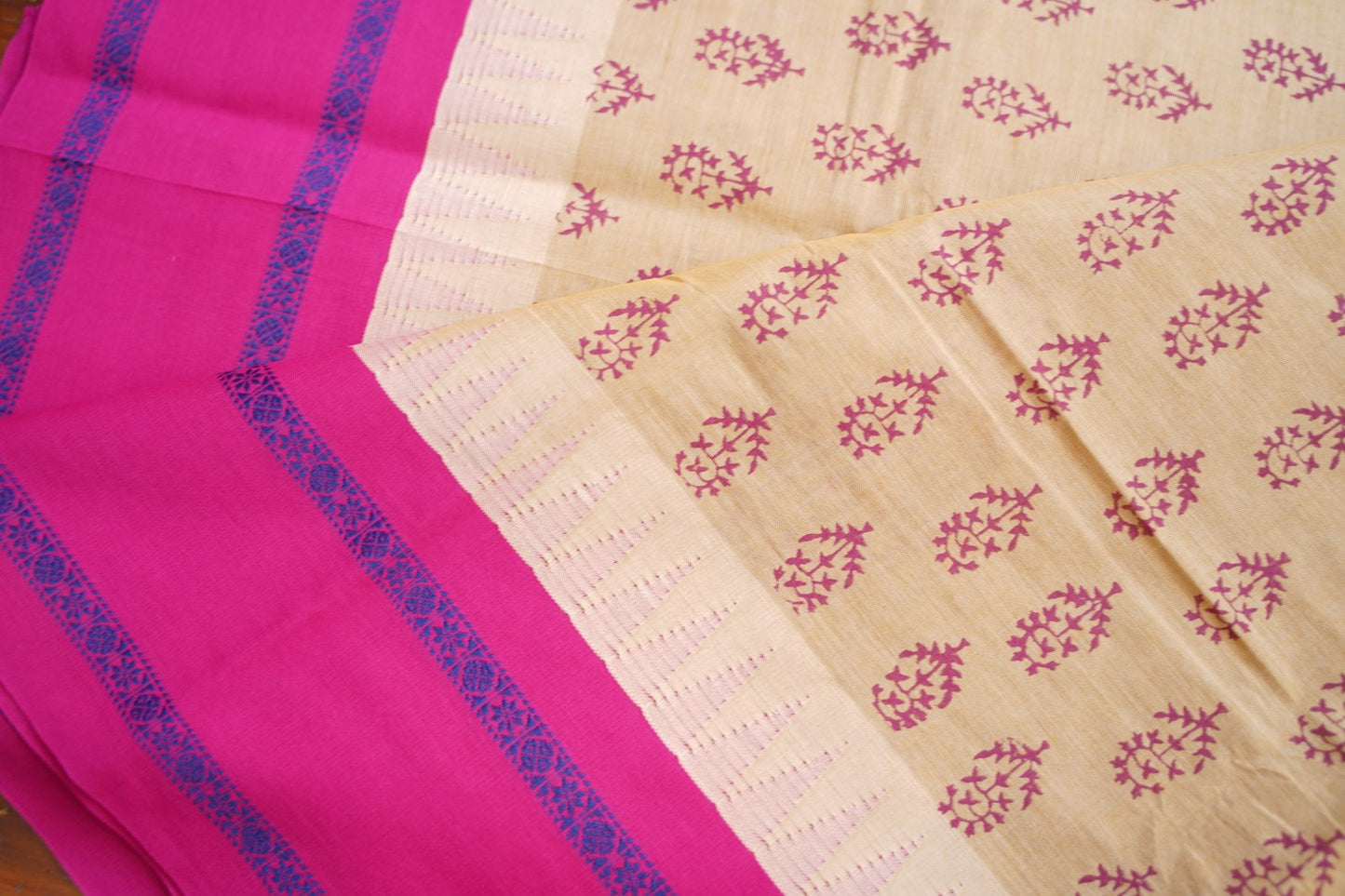 Block Printed Chettinad Cotton Saree PC17620