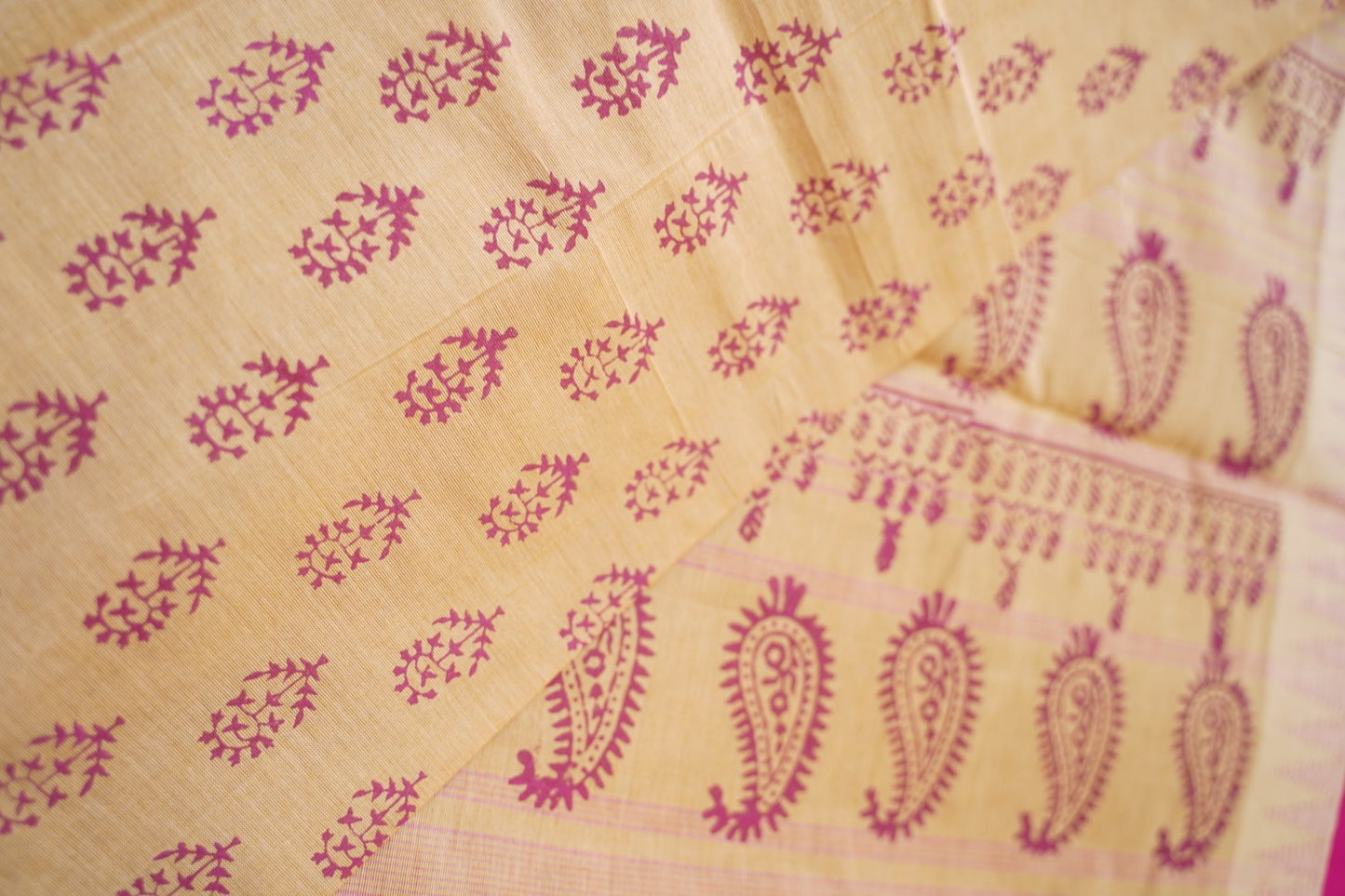 Block Printed Chettinad Cotton Saree PC17620