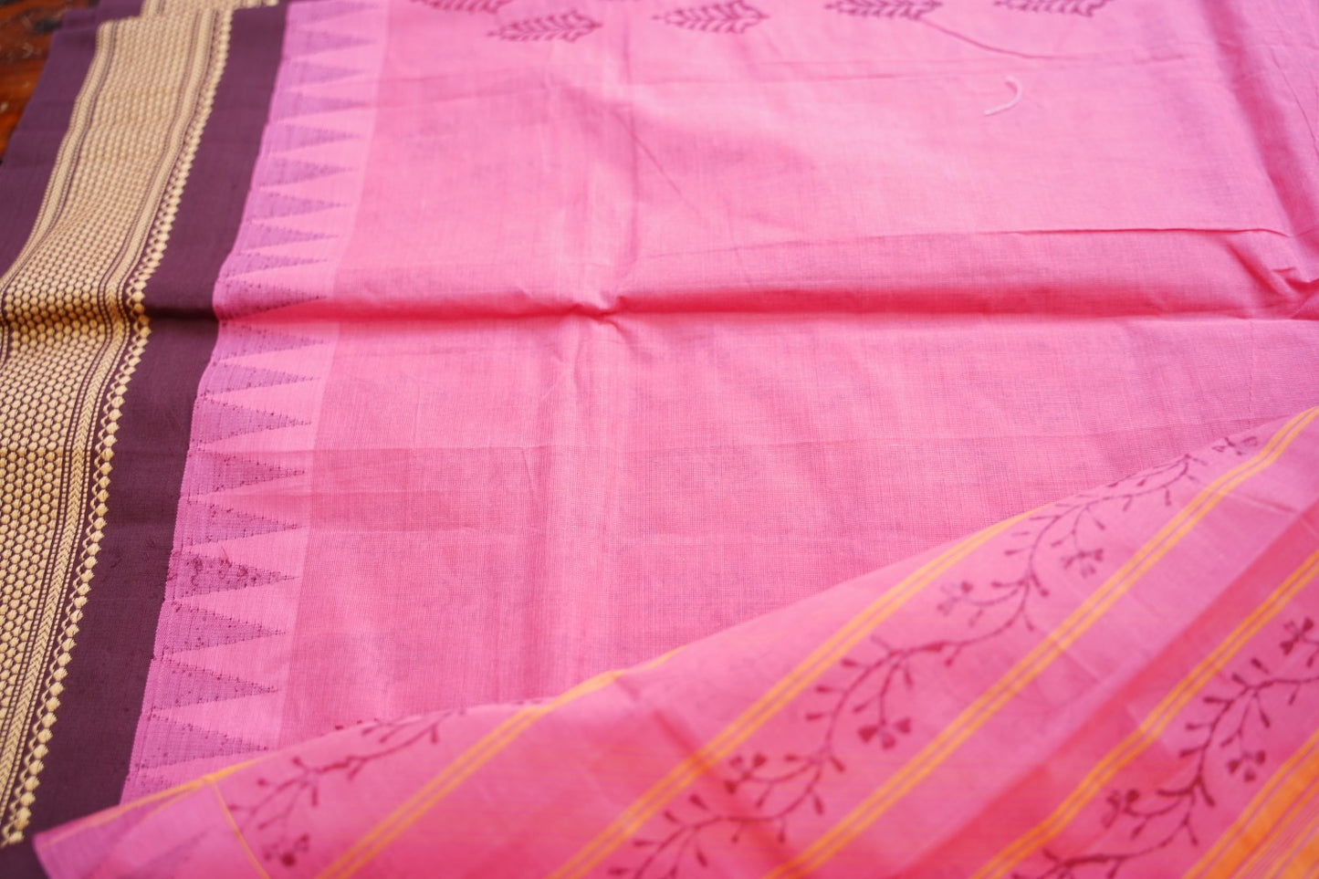 Block Printed Chettinad Cotton Saree PC17619