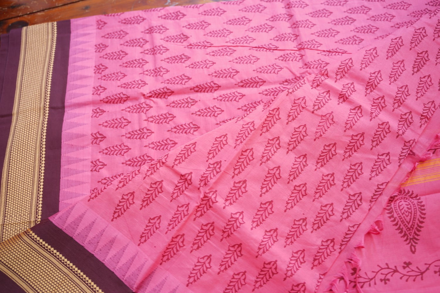 Block Printed Chettinad Cotton Saree PC17619