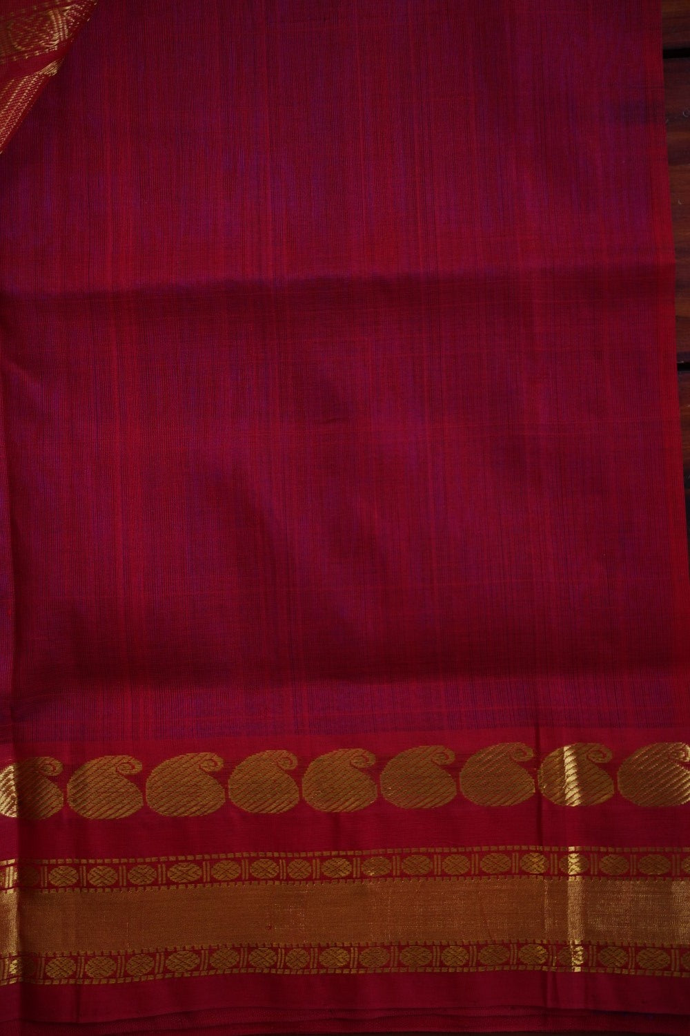Blue Kanchi Checks Silk Cotton Saree With Zari Border  PC10581