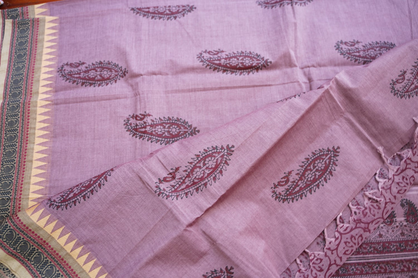 Block Printed Chettinad Cotton Saree PC17622