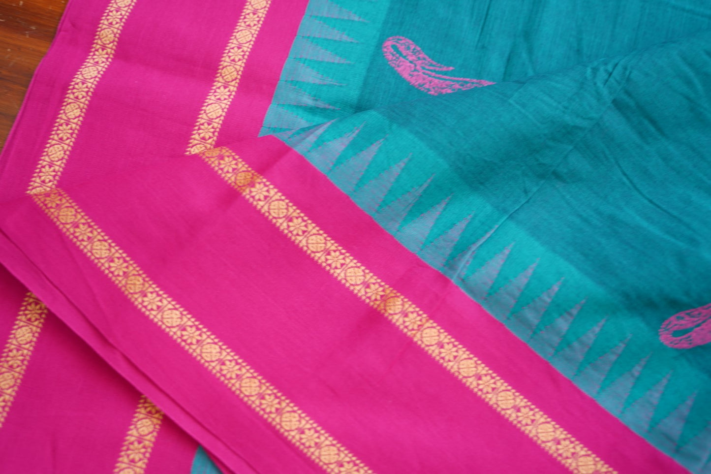 Block Printed Chettinad Cotton Saree PC17623