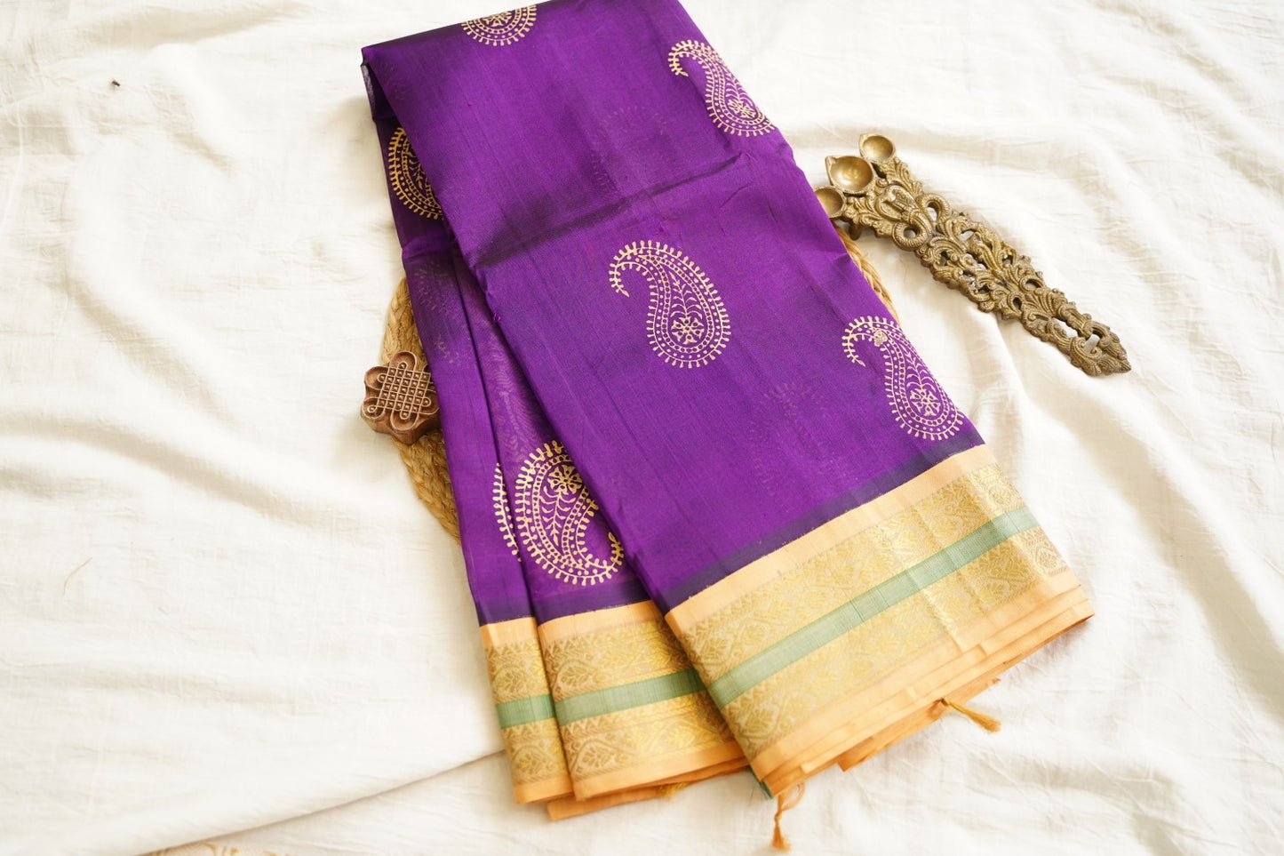 Block Printed silkcotton Saree PC17648
