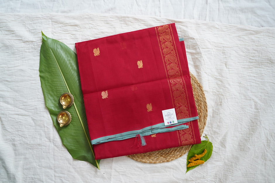 Parijaat & Periwinkle Kota Silk Sari