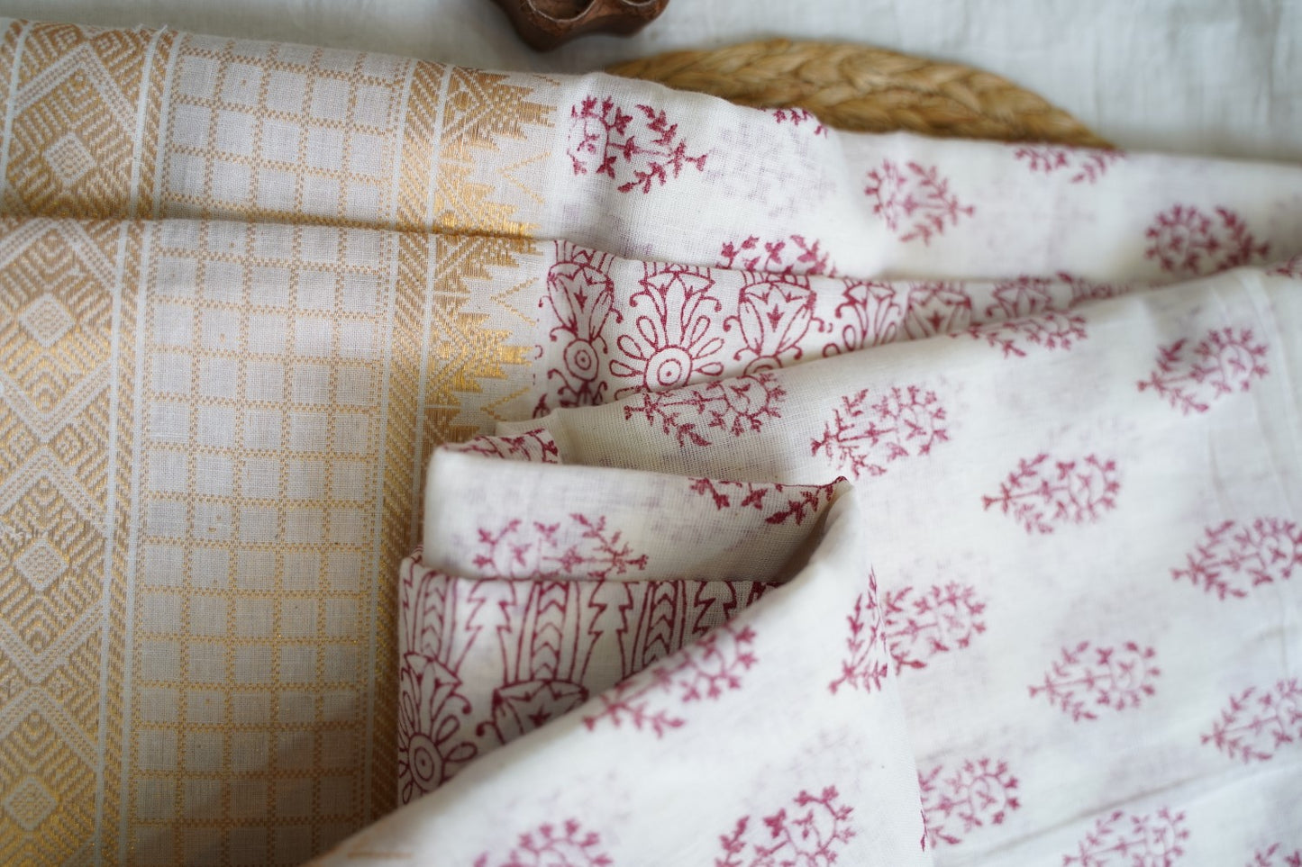 Block Printed Chettinad Cotton Saree PC17647