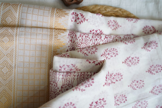 Block Printed Chettinad Cotton Saree PC17647