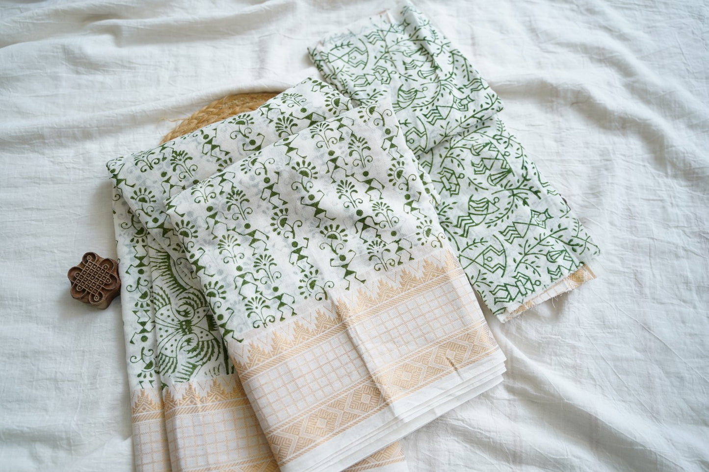 Block Printed Chettinad Cotton Saree PC17645