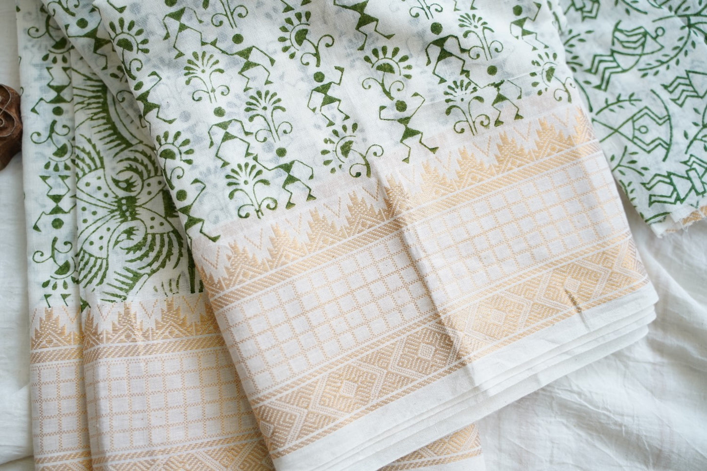 Block Printed Chettinad Cotton Saree PC17645