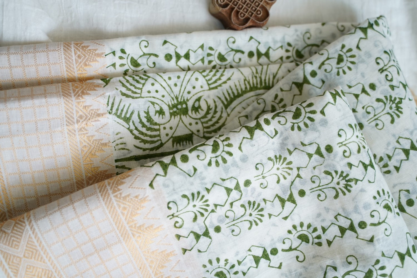 Block Printed Chettinad Cotton Saree PC17645