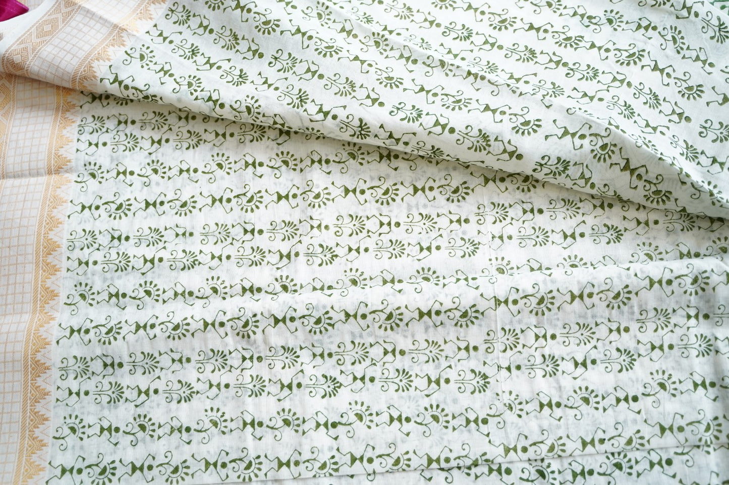 Block Printed Chettinad Cotton Saree PC17645