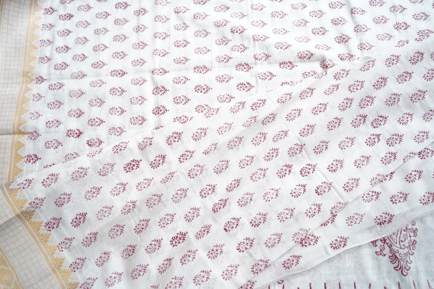 Block Printed Chettinad Cotton Saree PC17647