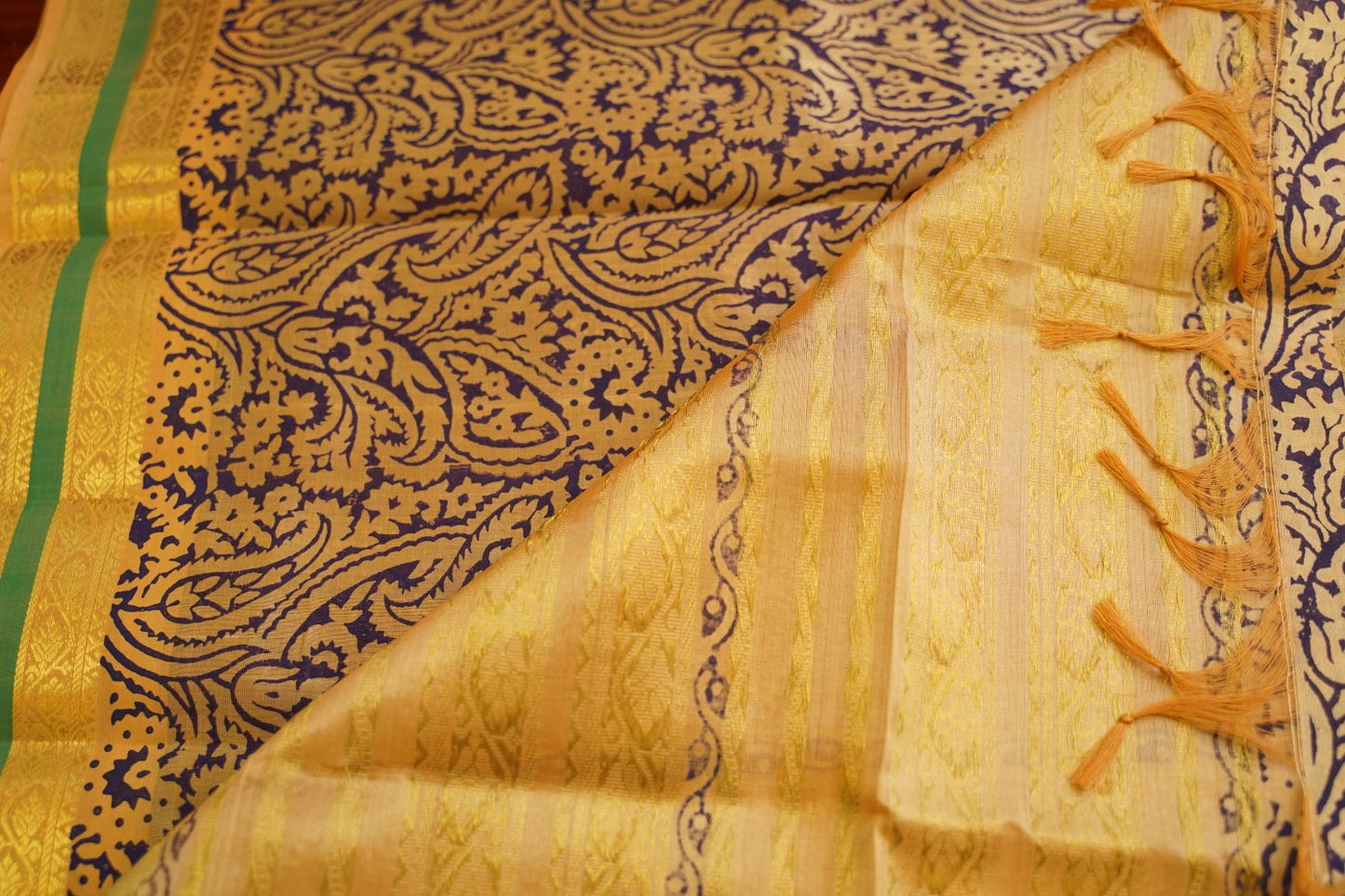 Block Printed silkcotton Saree PC17648