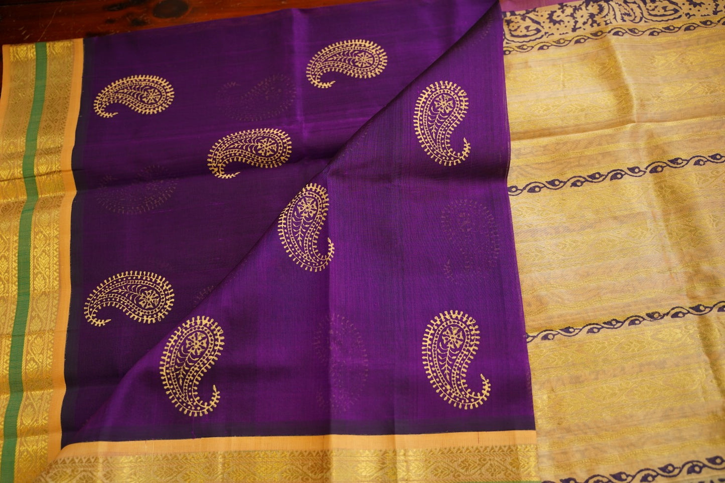 Block Printed silkcotton Saree PC17648