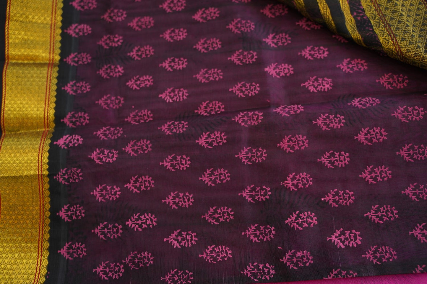 Block Printed silkcotton Saree PC17650
