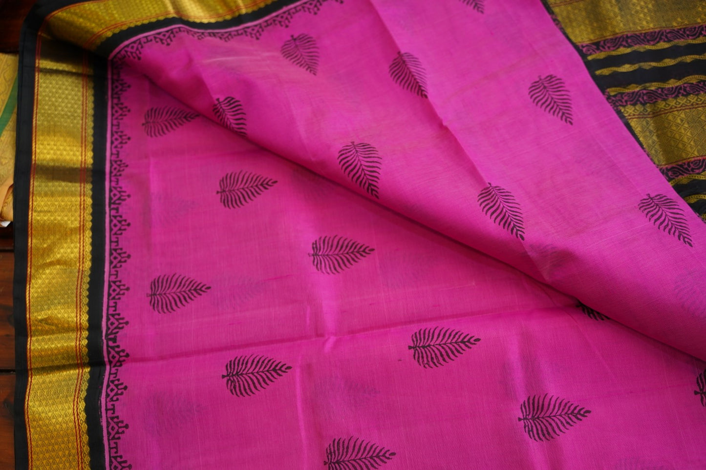 Block Printed silkcotton Saree PC17650
