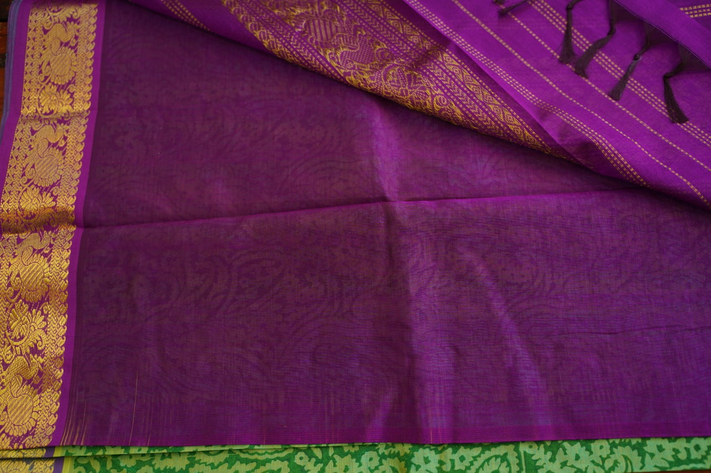 Block Printed silkcotton Saree PC17651