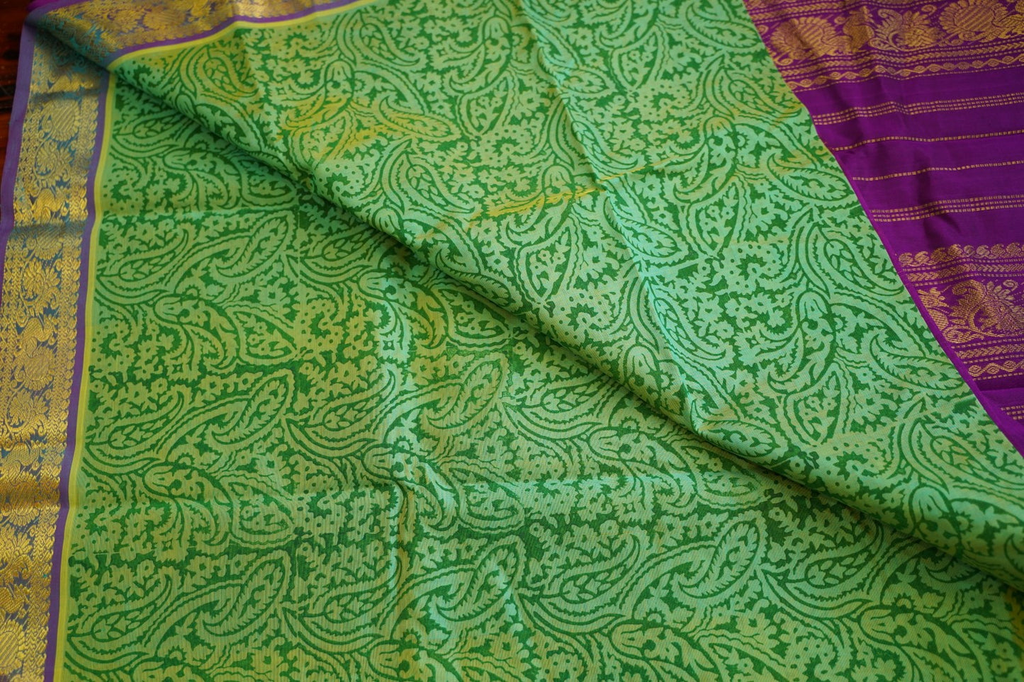 Block Printed silkcotton Saree PC17651