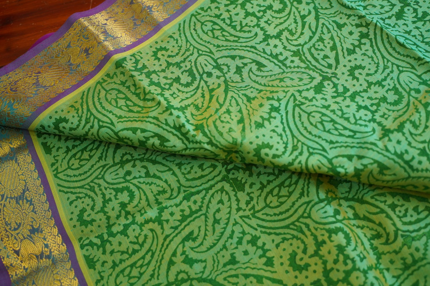 Block Printed silkcotton Saree PC17651