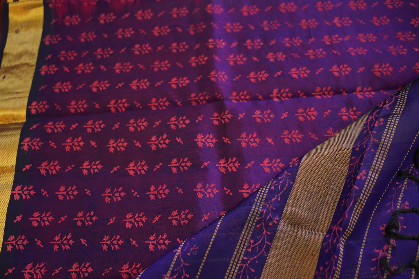 Block Printed silkcotton Saree PC17649