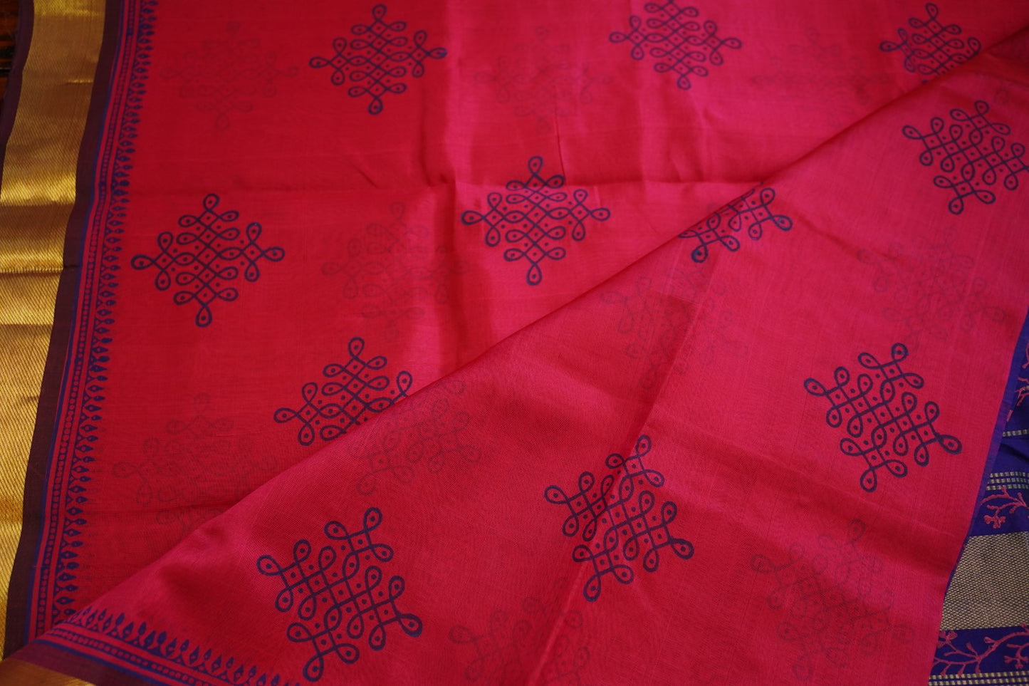 Block Printed silkcotton Saree PC17649