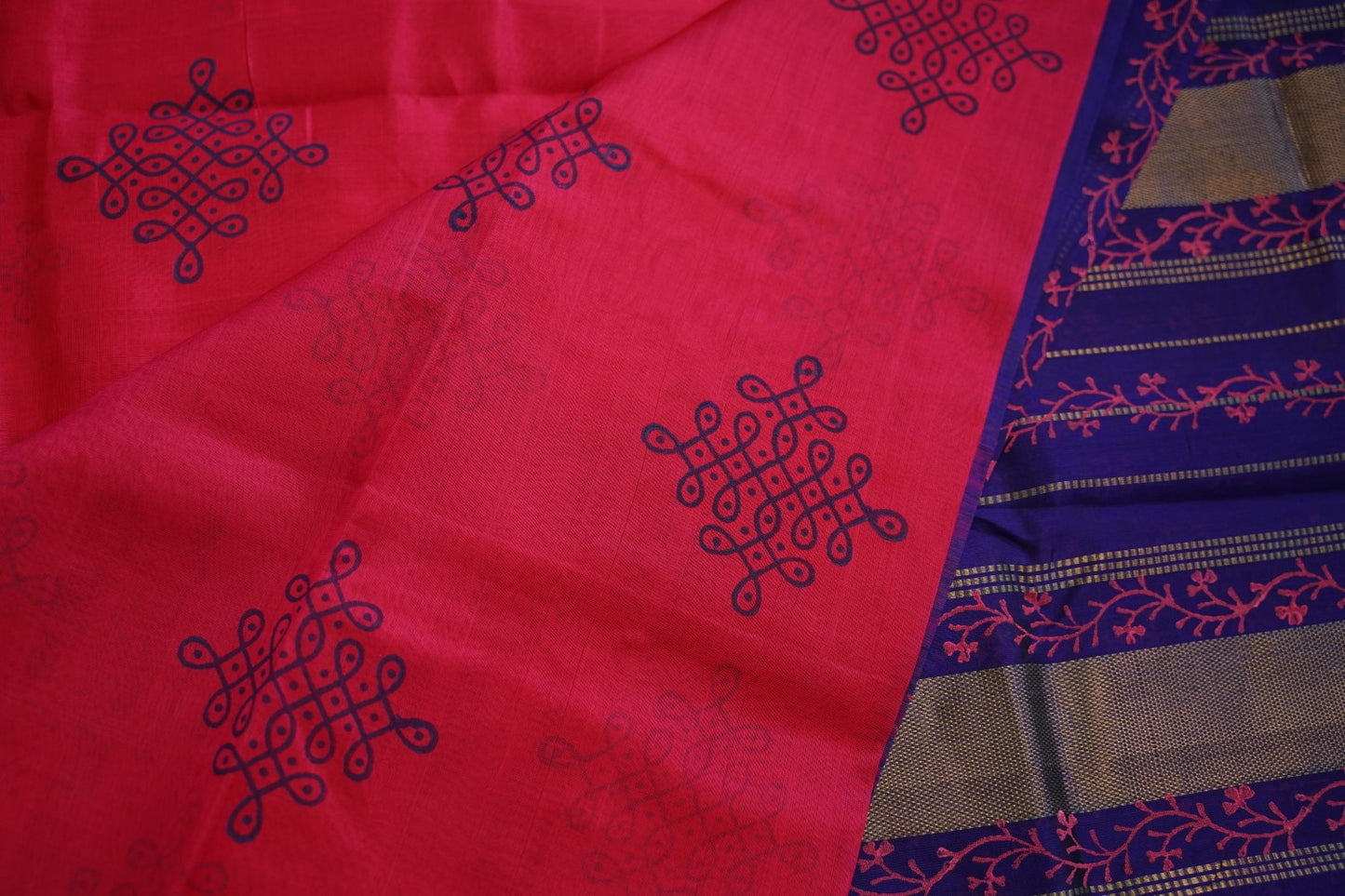 Block Printed silkcotton Saree PC17649