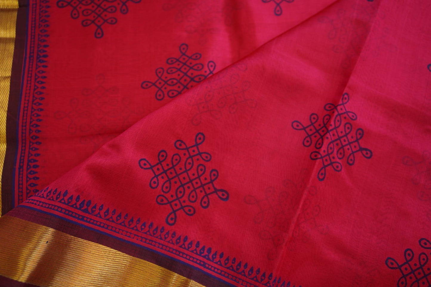 Block Printed silkcotton Saree PC17649