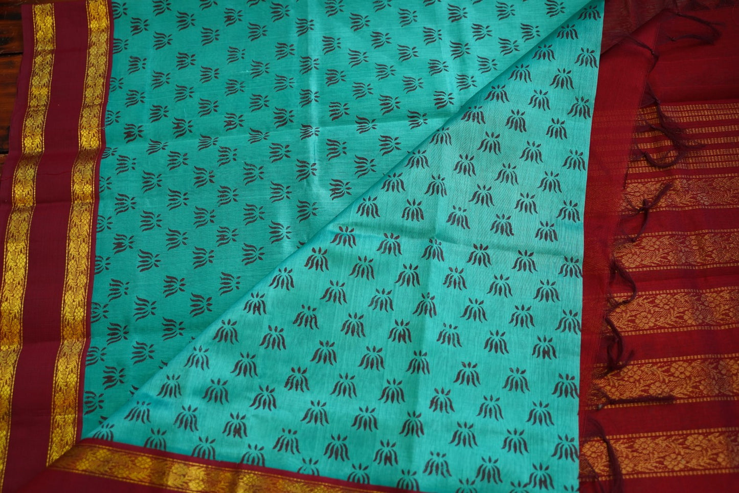 Block Printed silkcotton Saree PC17652