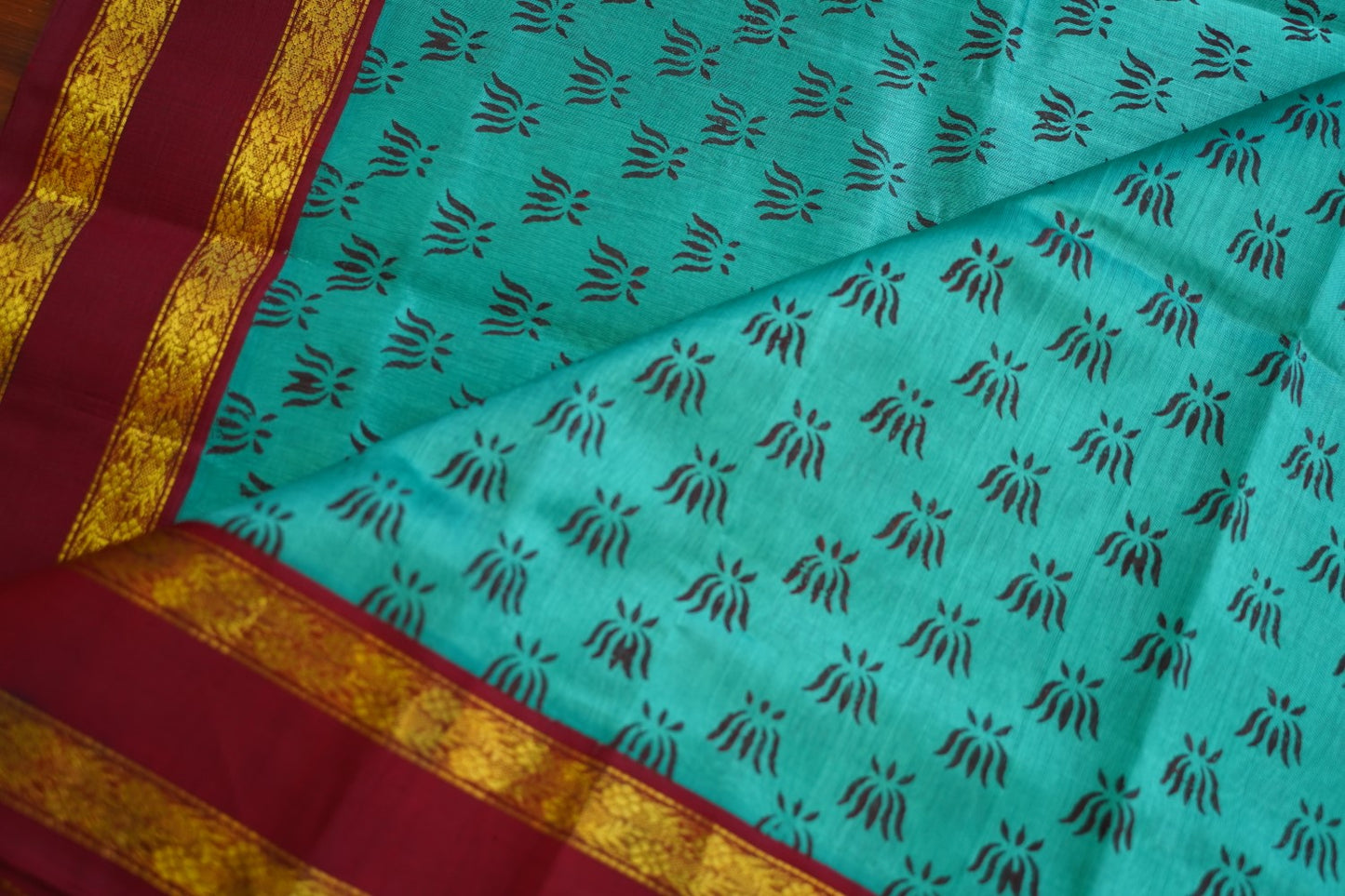 Block Printed silkcotton Saree PC17652