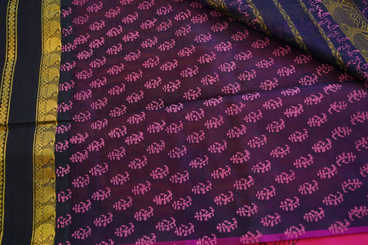 Block Printed silkcotton Saree PC17653