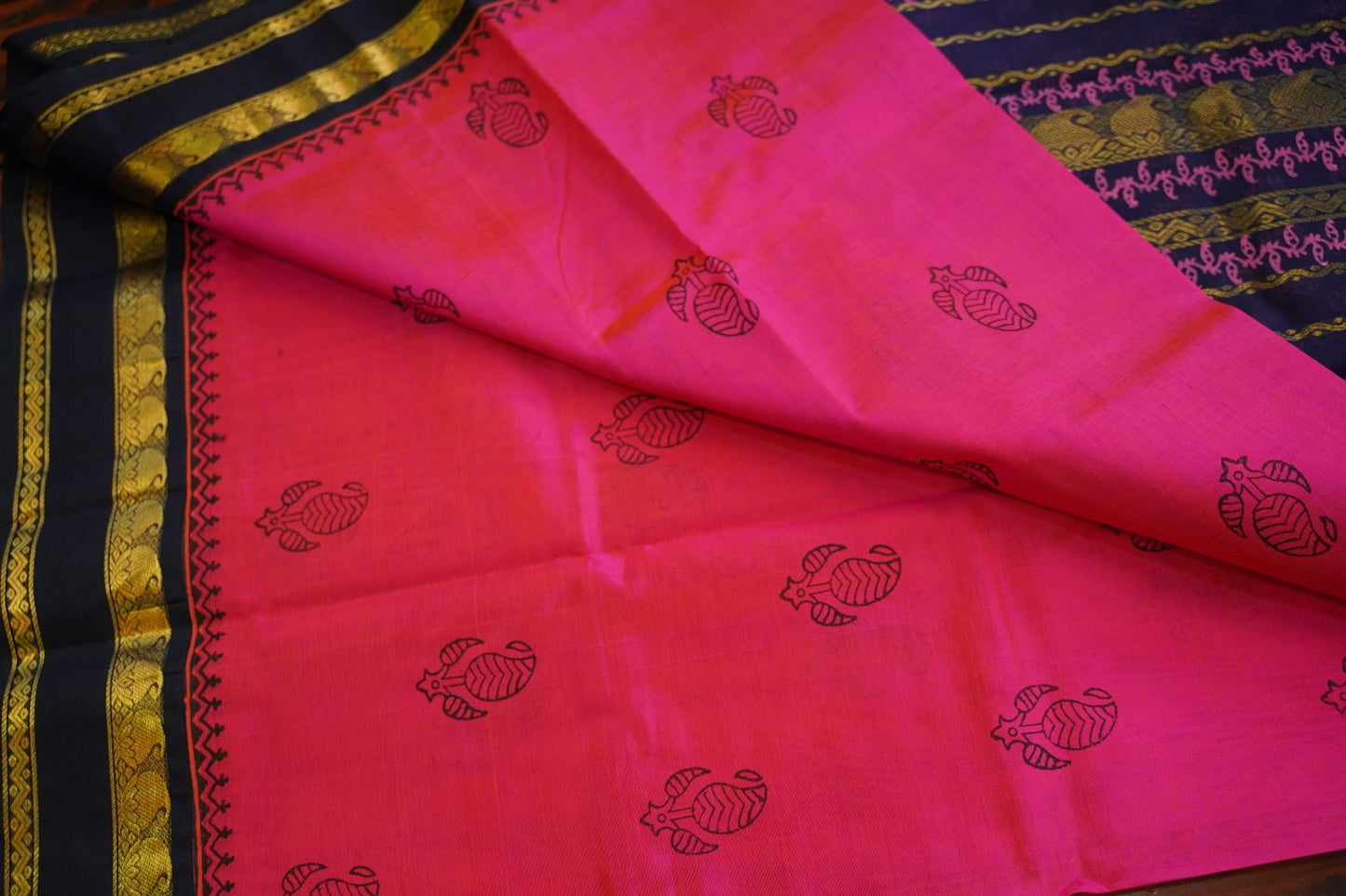 Block Printed silkcotton Saree PC17653