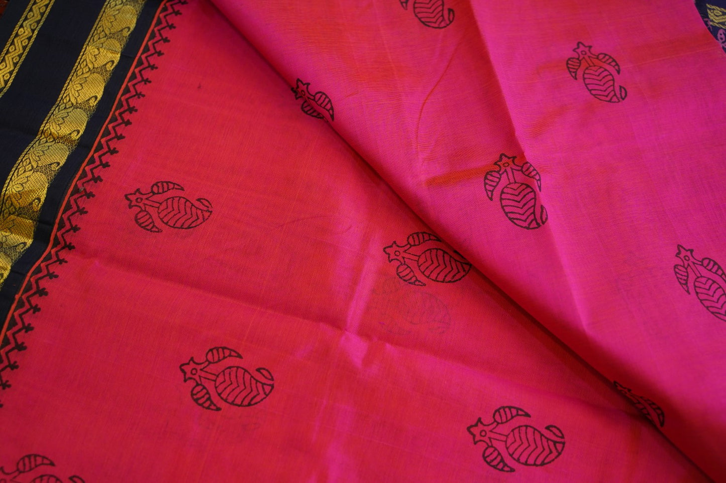 Block Printed silkcotton Saree PC17653