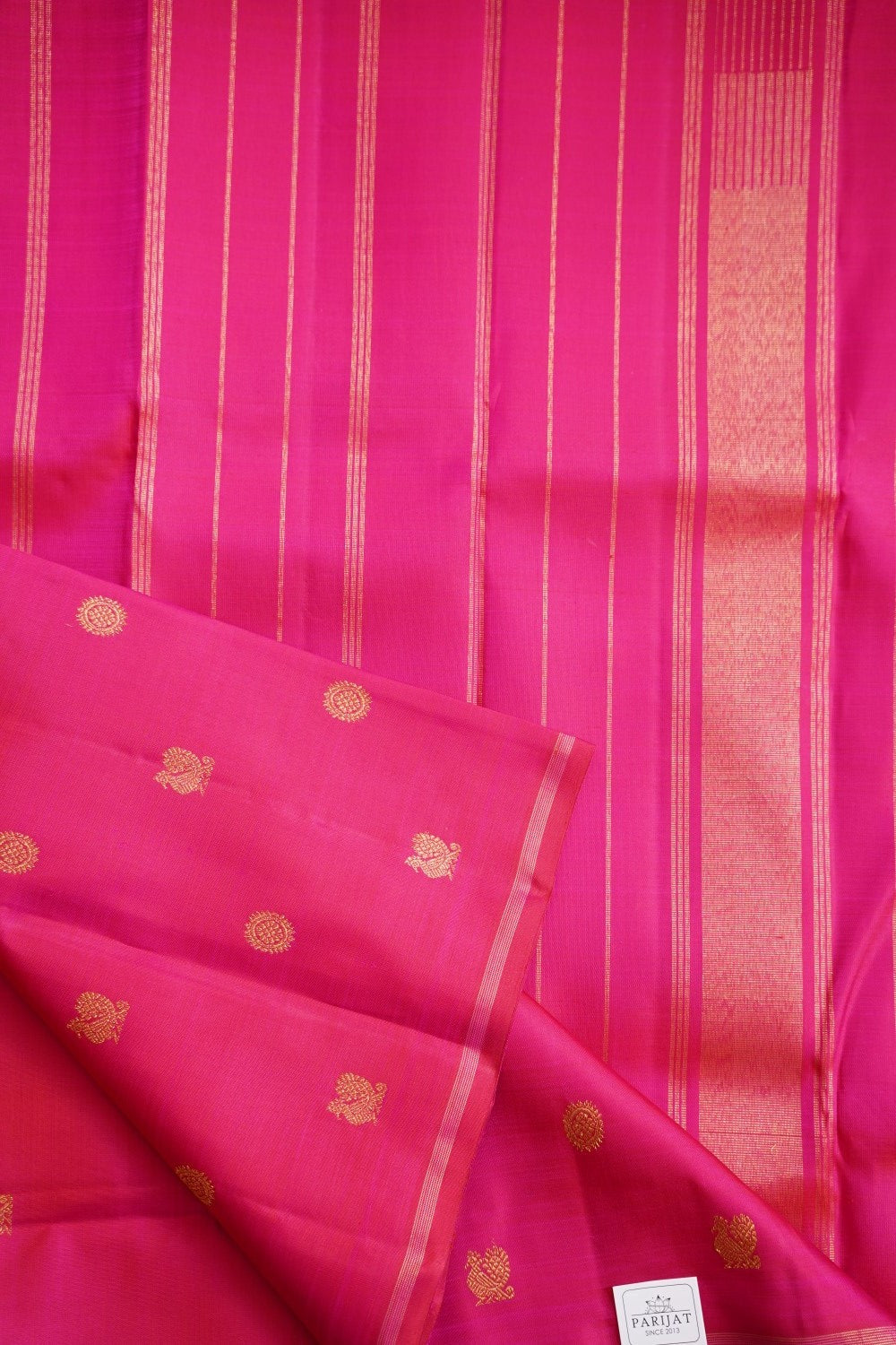Rani Pink Annam -Chakram  Butta Pure Kanchi Silk Saree PC11571