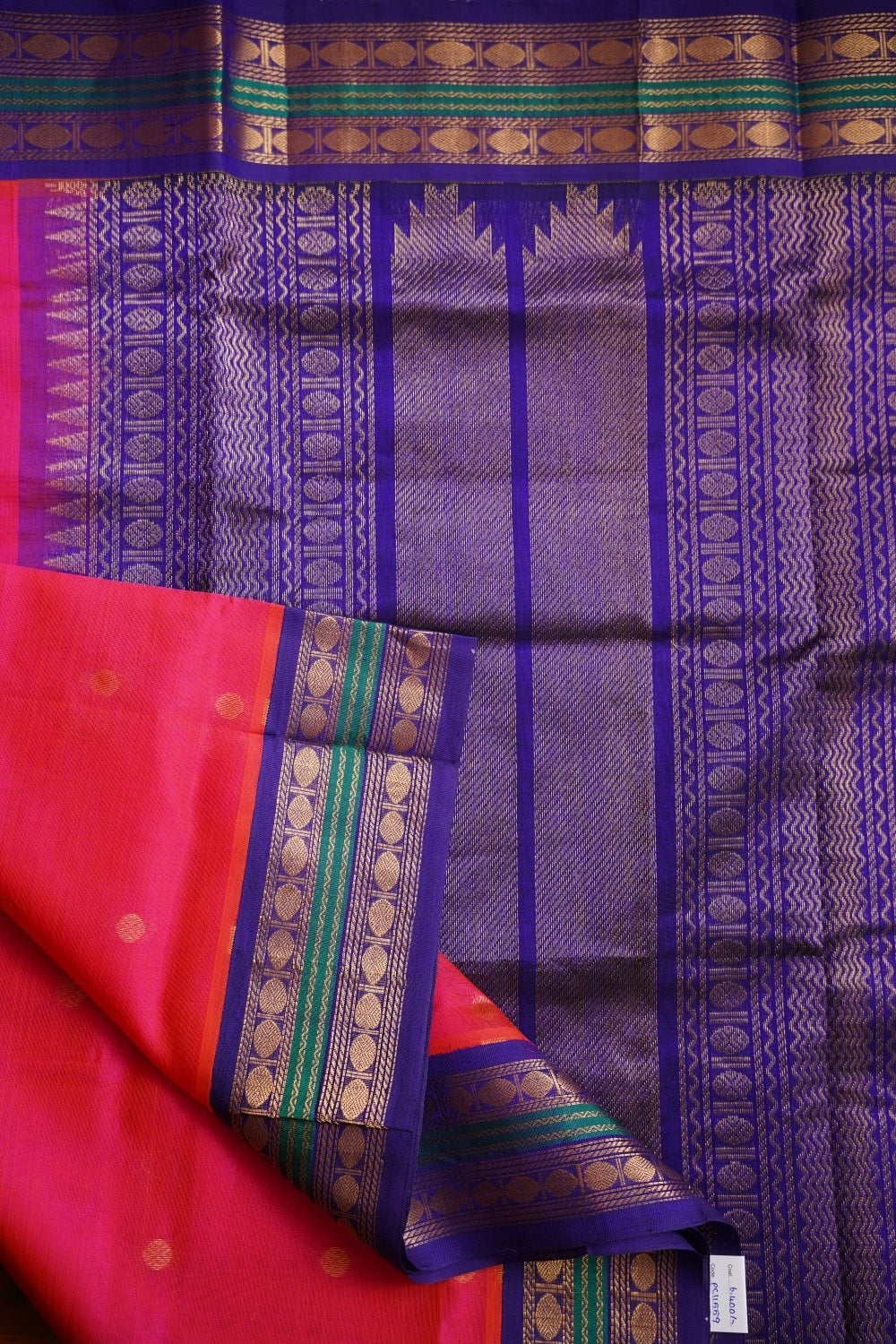 Rani Pink  Buttas Kanchi Silk Cotton Saree With Zari  Border PC11559