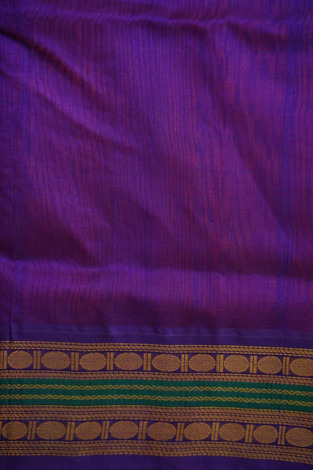 Purple  Kanchi Silk Cotton Saree With Zari Border PC10643