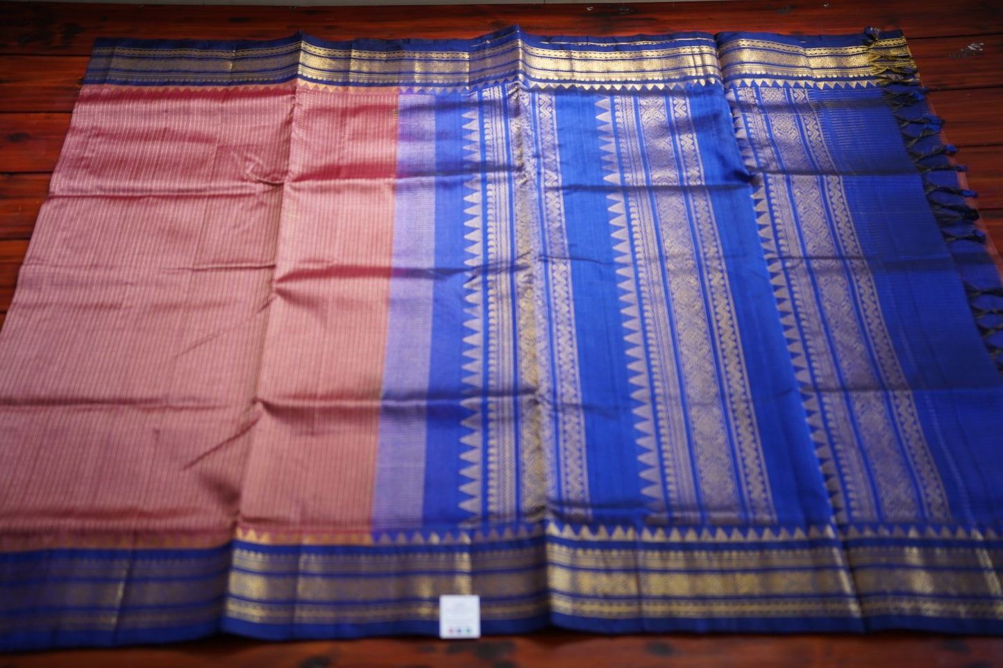 Brown  Kanchi Checks  Silk Cotton Saree With Zari Border PC10647