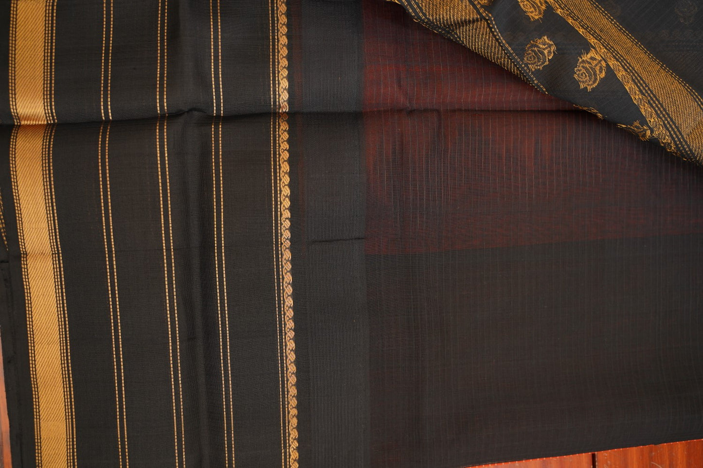 Peach Kanchi Silk Cotton Saree With Zari  Border PC11548