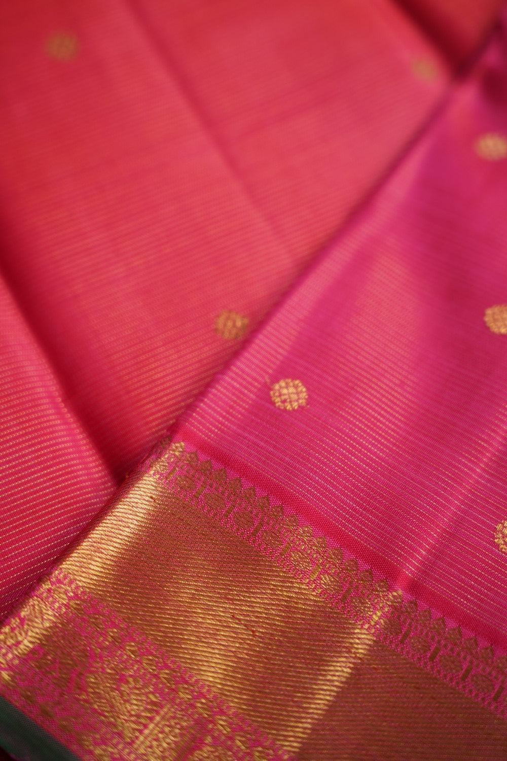 Pink Vairaoosi  Pure 4 gm Gold  Kanchi Silk Saree PC10617