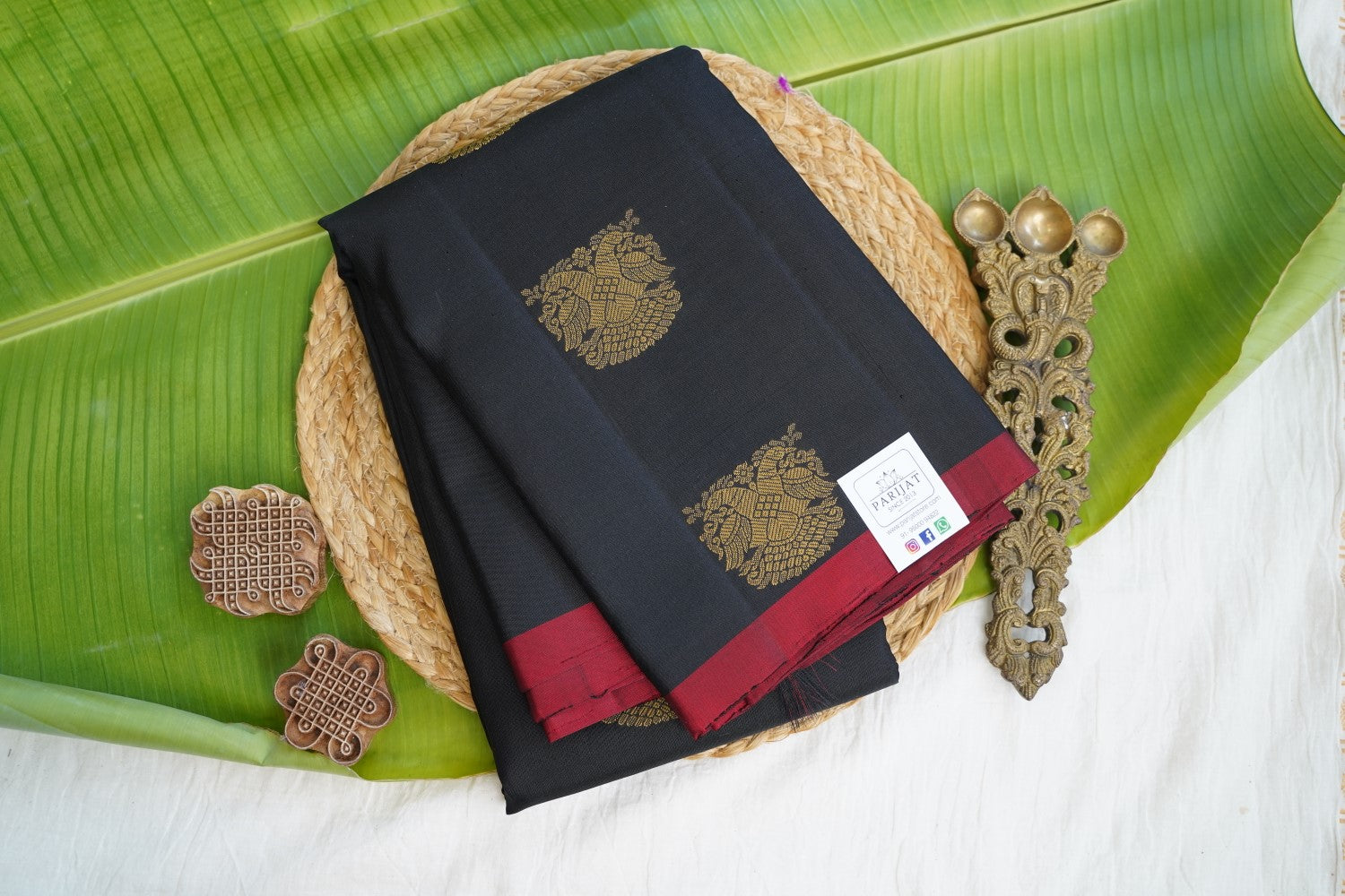 Borderless Kanchi silk saree