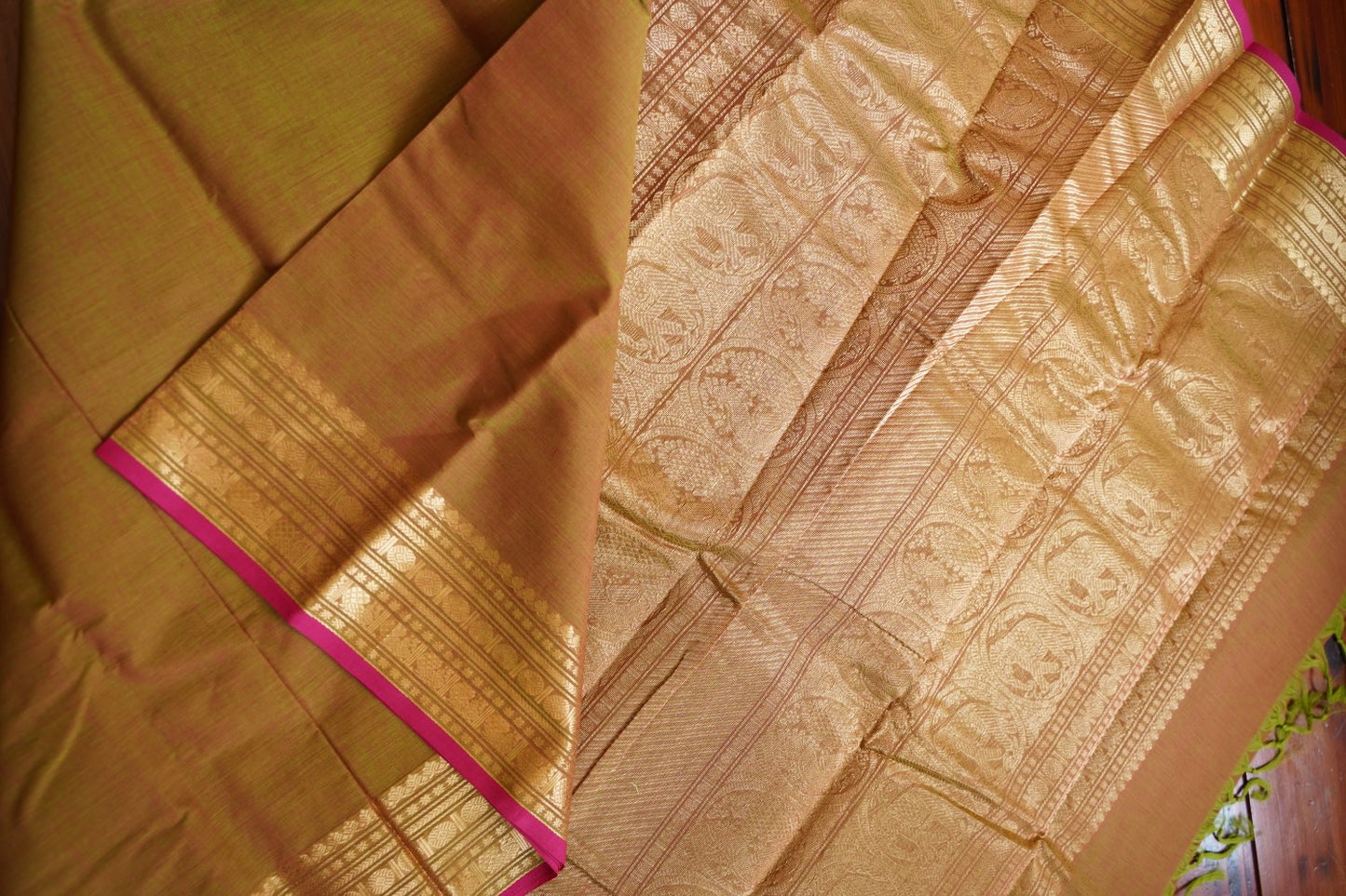 Kanchi handloom Cotton Saree PC15763