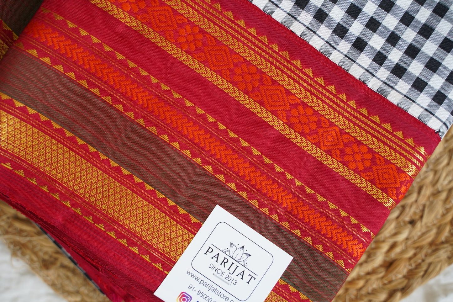 Kanchi Silk Saree with korvai Border -Kattam