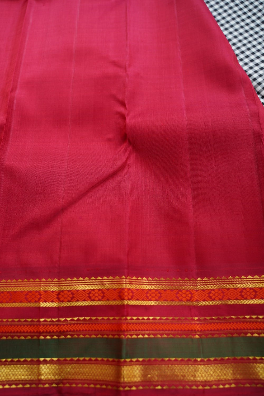 Kanchi Silk Saree with korvai Border -Kattam