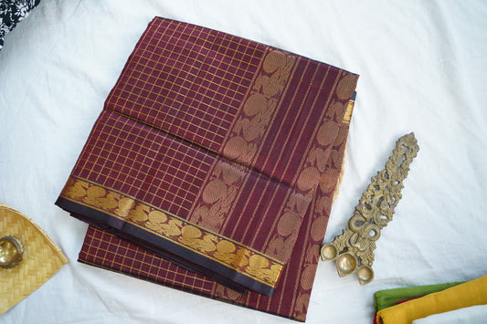 Kanchi Handloom Silk Cotton Saree PC17054[brown]