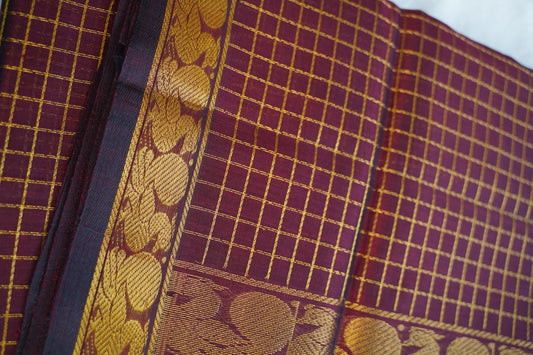 Kanchi Handloom Silk Cotton Saree PC17054[brown]