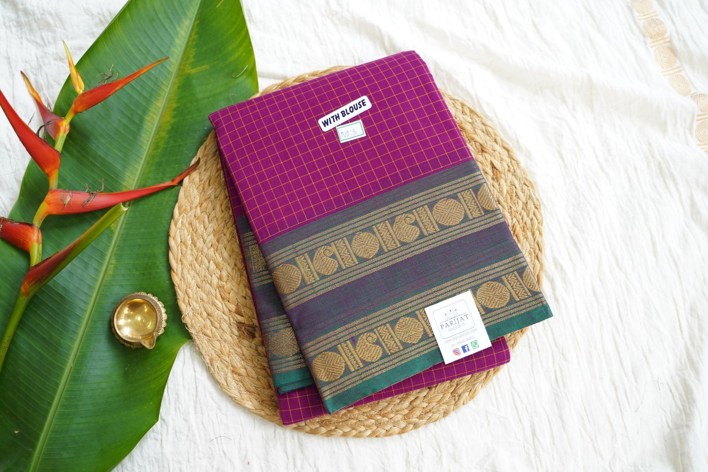 Chettinad handloom Cotton Saree PC15874