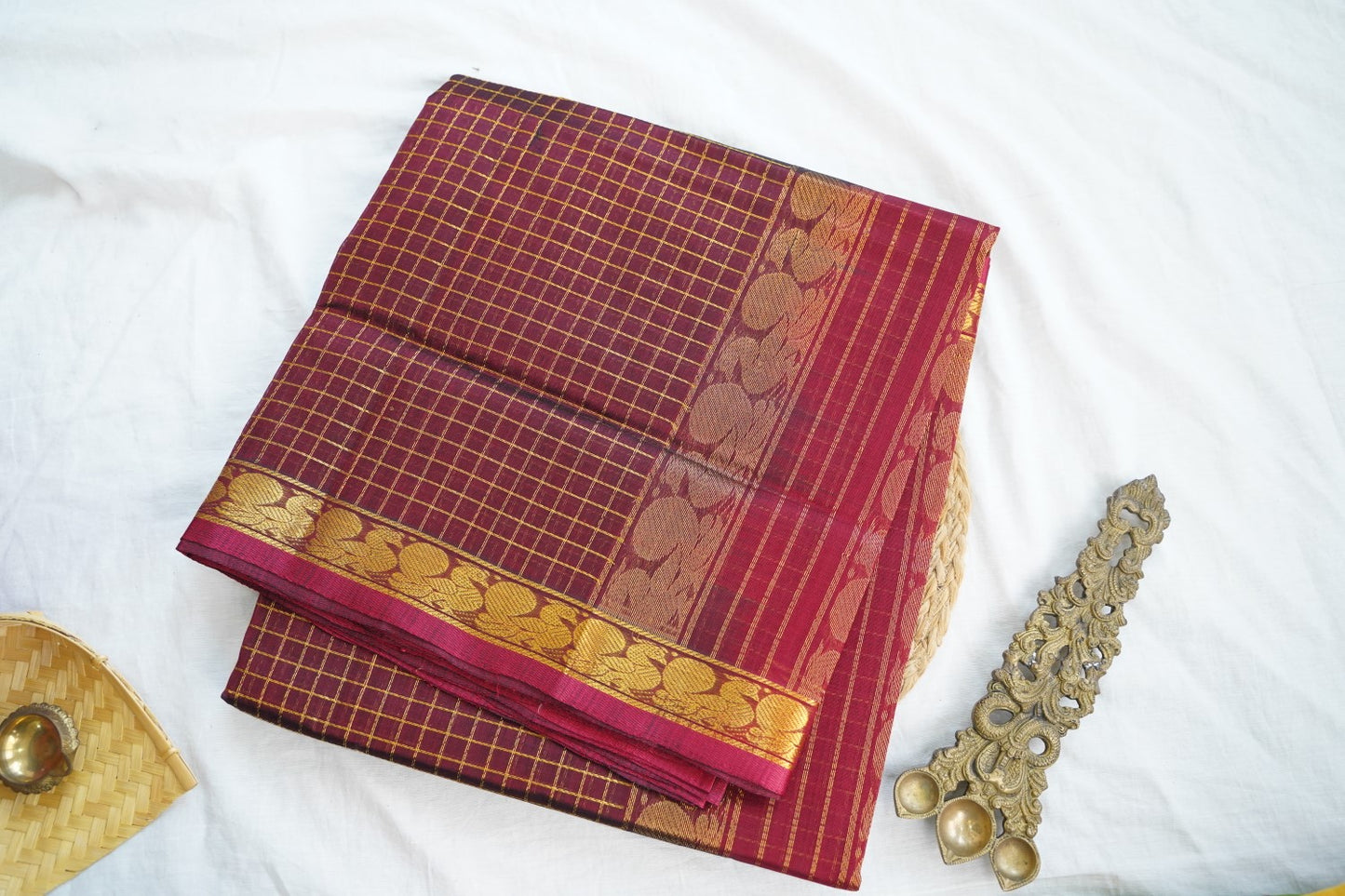 Kanchi Handloom Silk Cotton Saree PC17055[red]