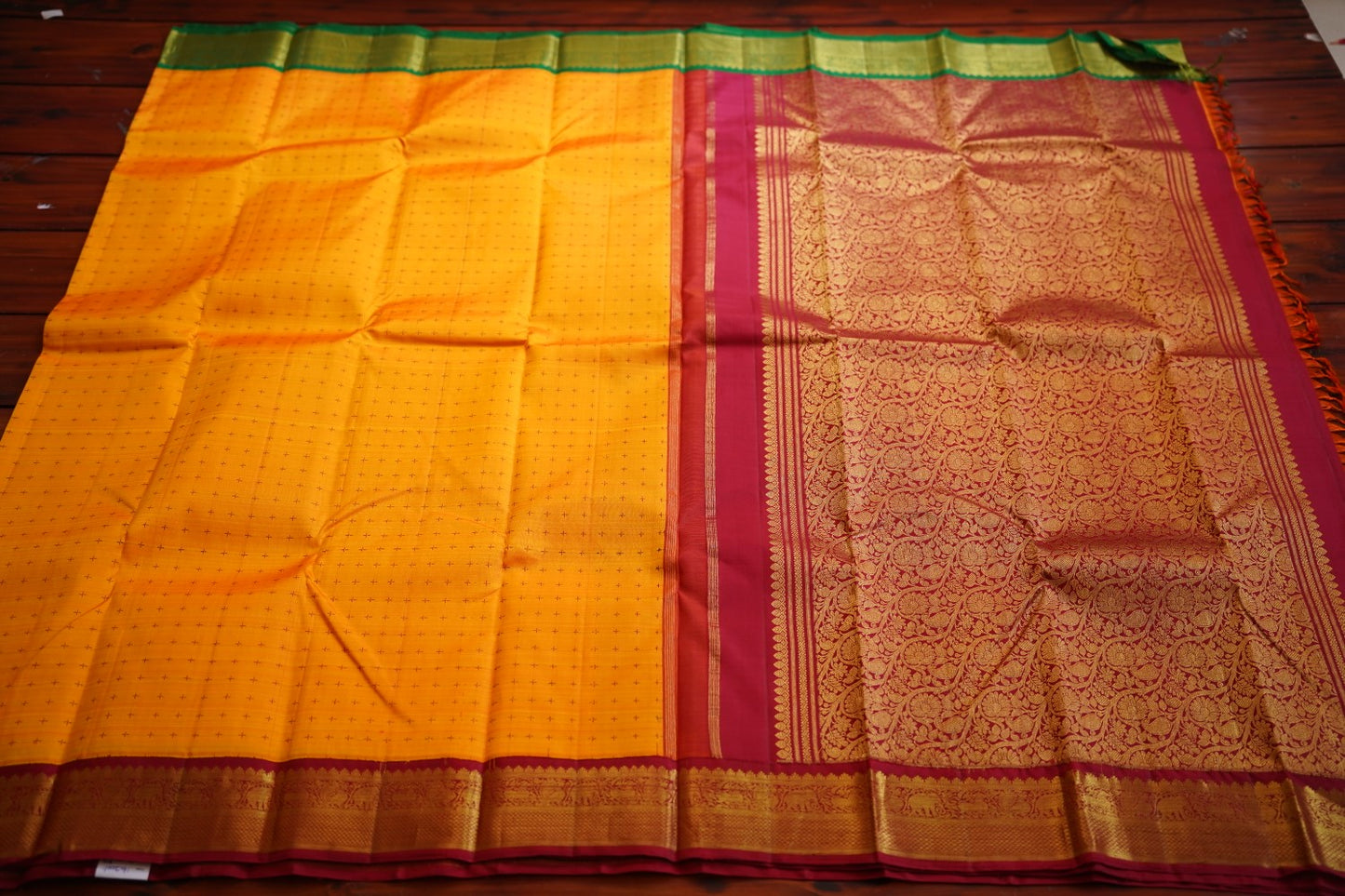 Kanchi Silk Cotton Saree With Zari Border  PC10158